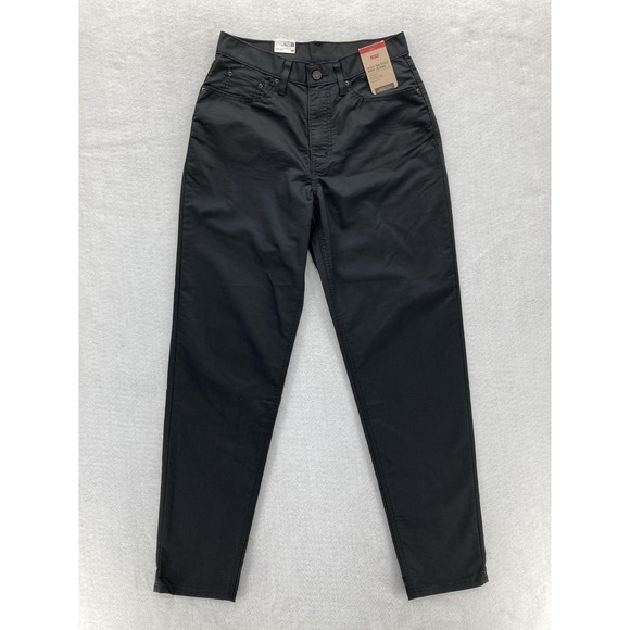 Levis High Waisted Mom Jeans Womens 28 Black Tapered Leg Relaxed Fit Pants - Picture 1 of 15